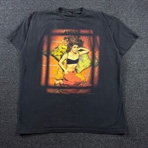 Vintage 1998 Shania Twain Band Tee T Shirt XL Black PolyGram 90s Country Western